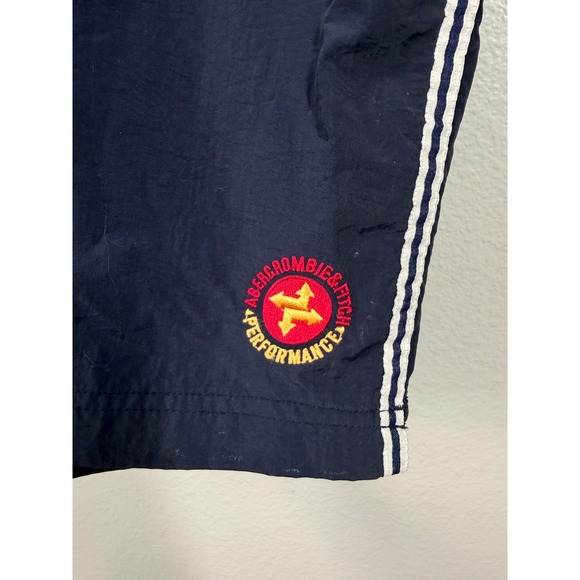 Vtg Abercrombie Fitch Performance Navy Blue Swim Shorts Men's Drawstring Y2K - Picture 3 of 8